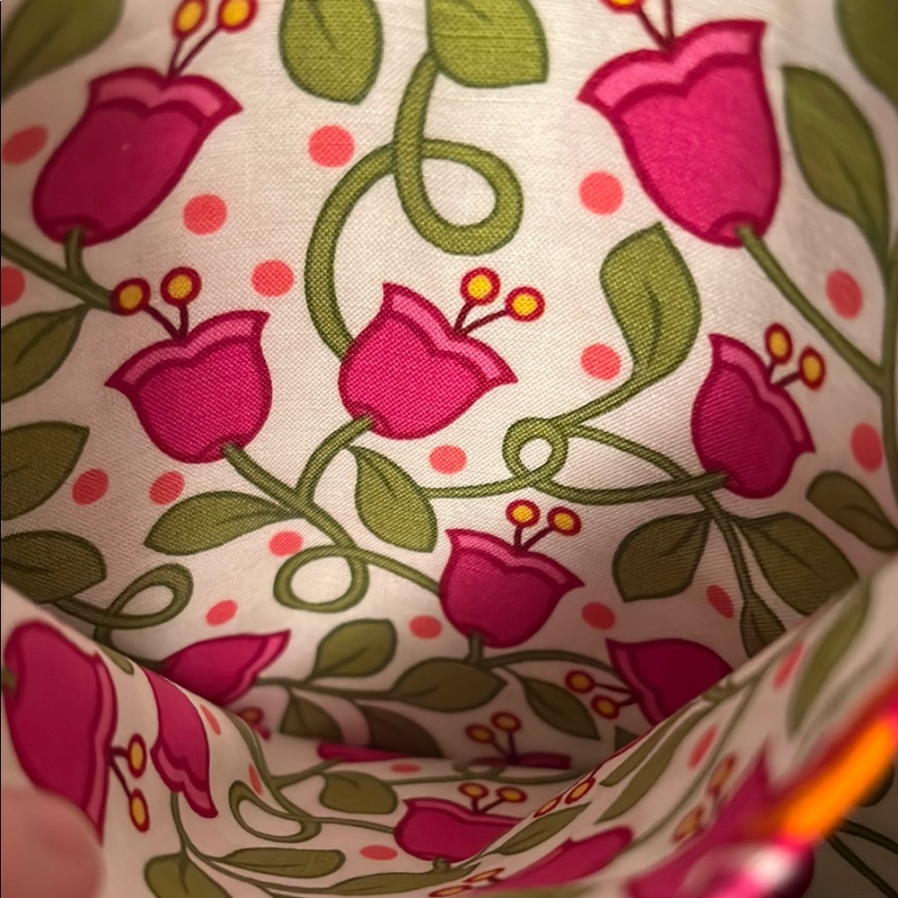 Vera Bradley Green and Pink Floral Heart Tote - Picture 7 of 8